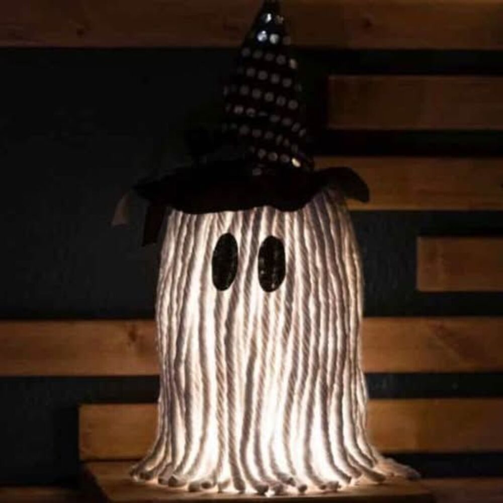 Handmade Halloween Mop Ghost Light Decorations - Set of 5
